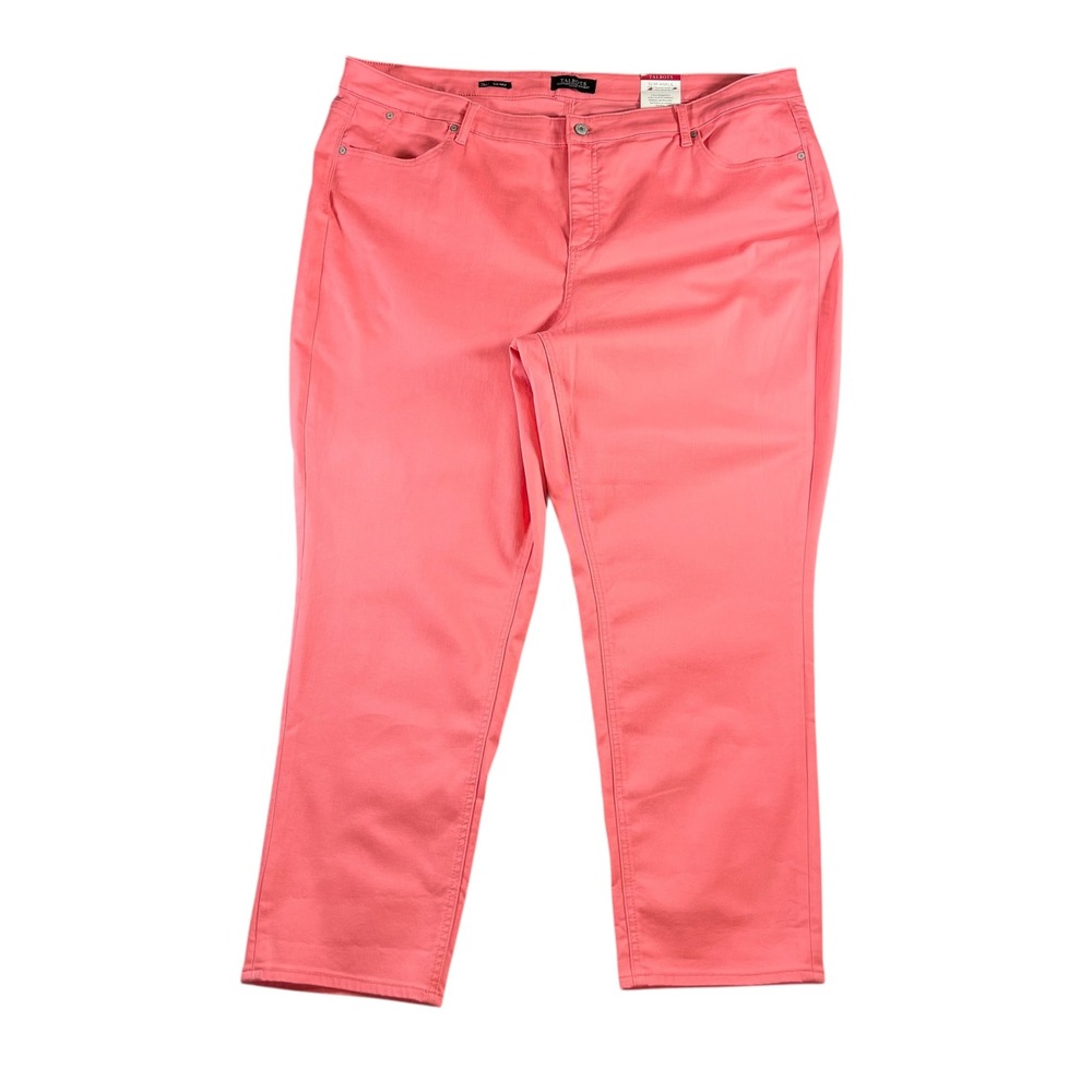 Talbots NWT Size 24W Slim Ankle Flawless Five-Pocket Coral Pink Jeans Pants Plus